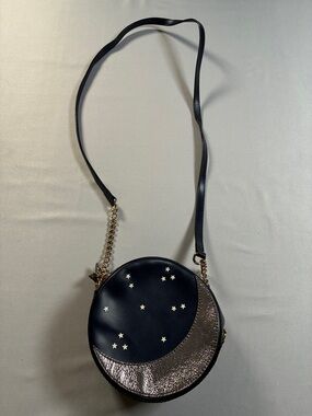 Kate Spade Moon & Star Round Crossbody Bag - Black and Metallic